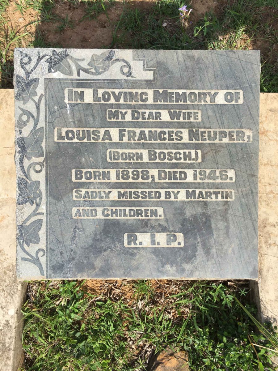 NEUPER Louisa Frances nee BOSCH 1898-1946