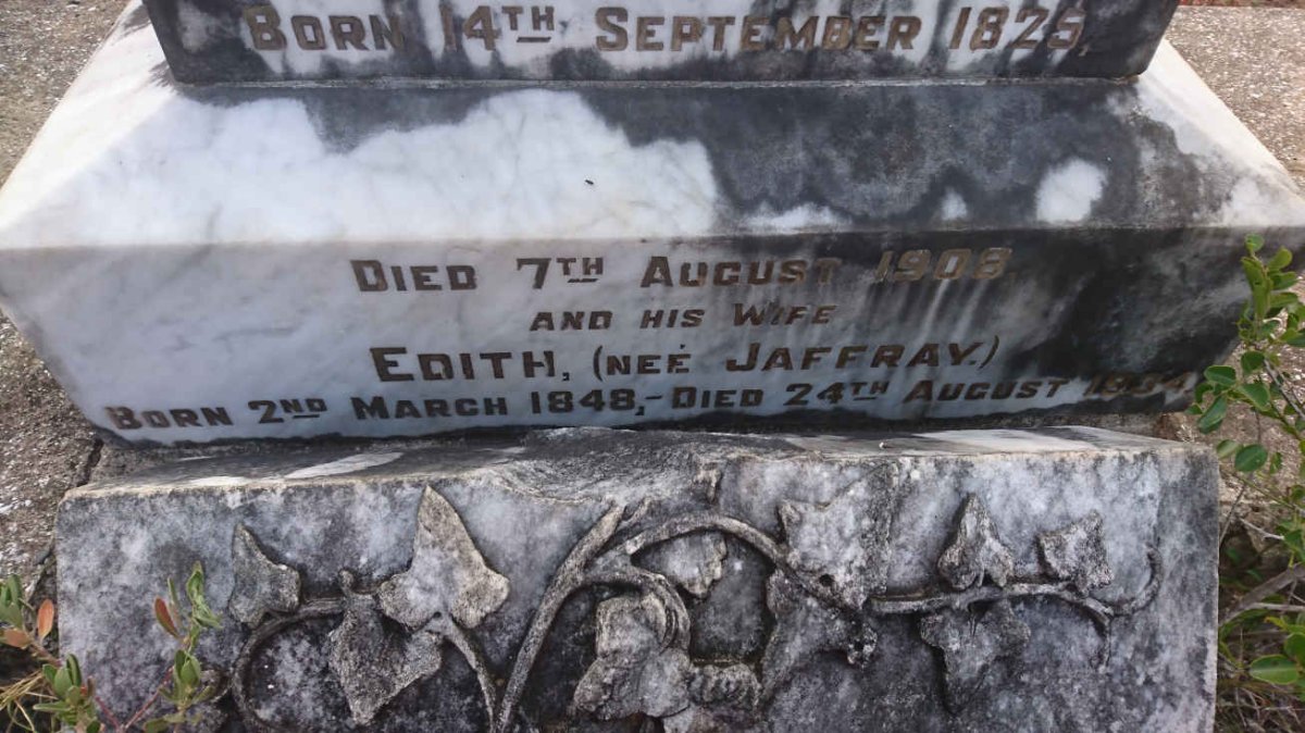 COCK Cornelius 1825-1908 &amp; Edith JAFFRAY 1848-1934