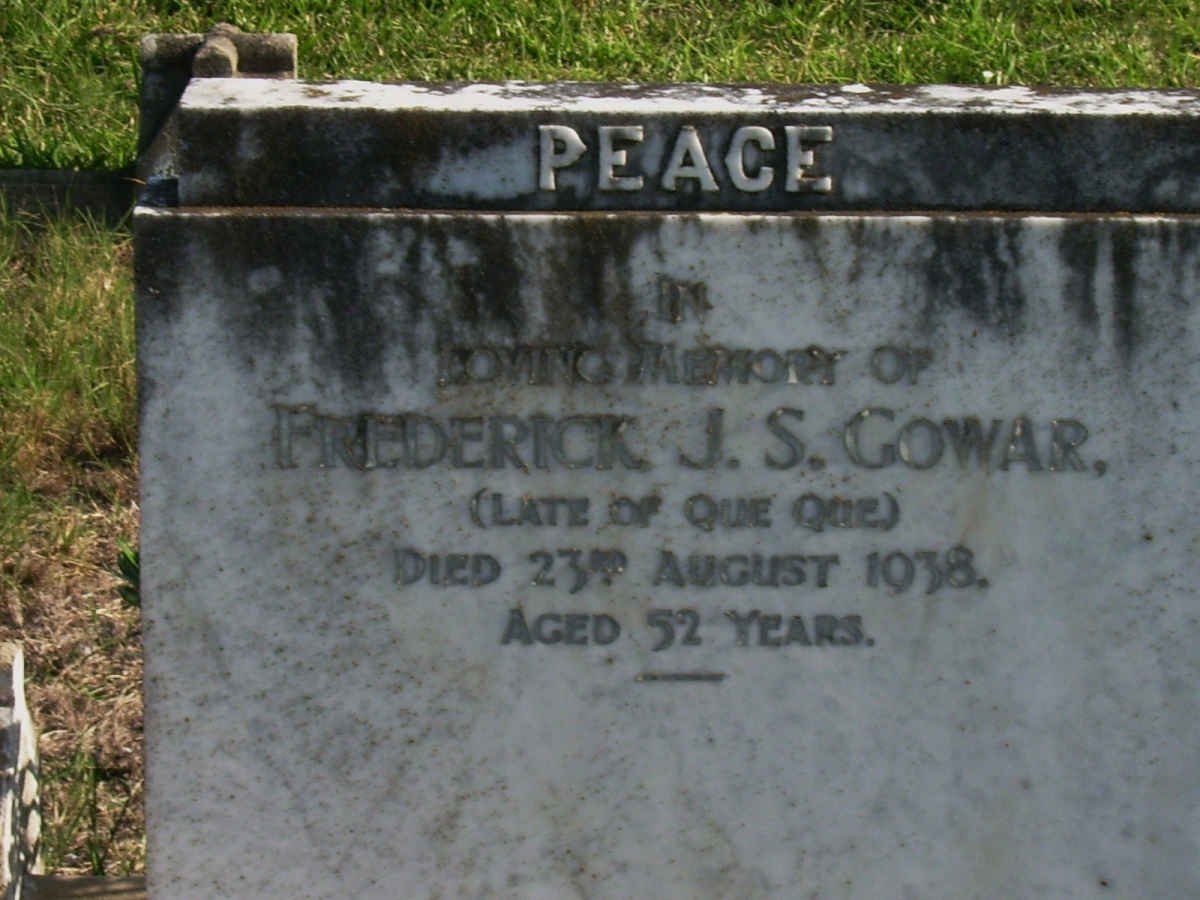 GOWAR Frederick J.S. -1938