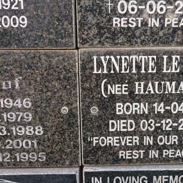 ROUX Lynette, le nee HAUMANN 1946-2022
