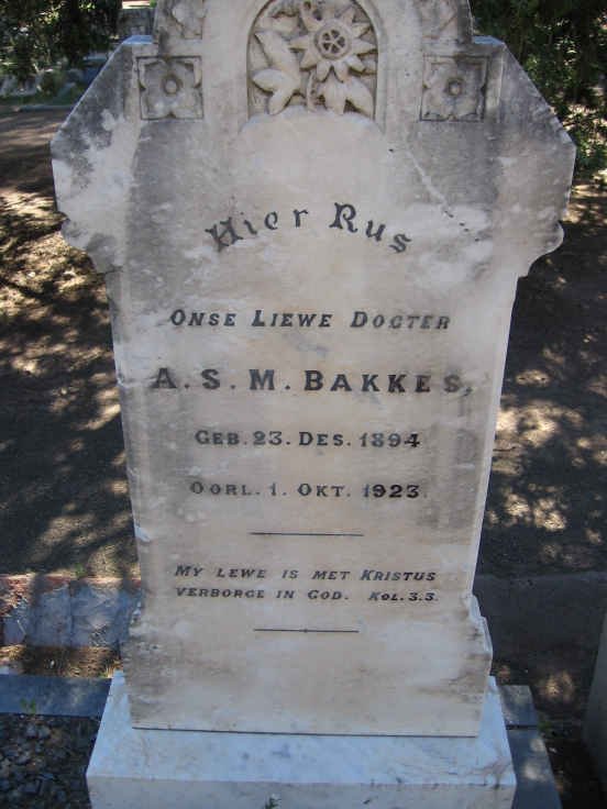 BAKKES A.S.M. 1894 -1923