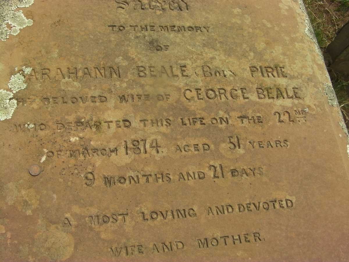 BEALE Sarahann nee PIRIE -1874