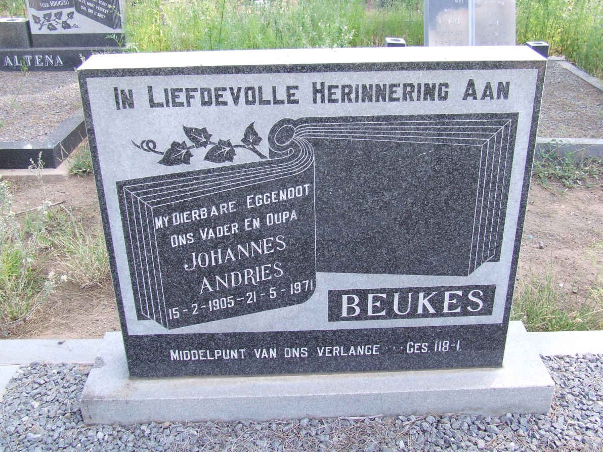 BEUKES Johannes Andries 1905-1971
