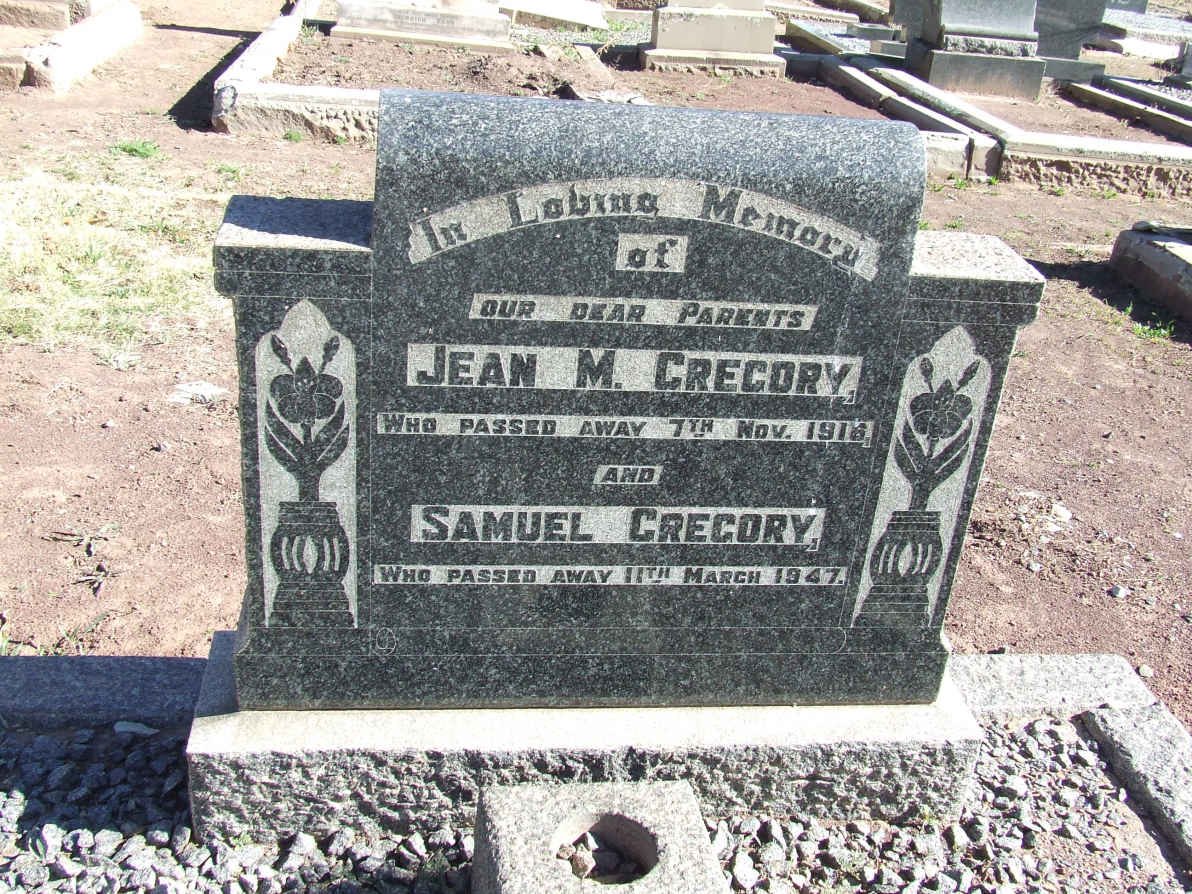 GREGORY Samuel -1947 &amp; Jean M. -1916