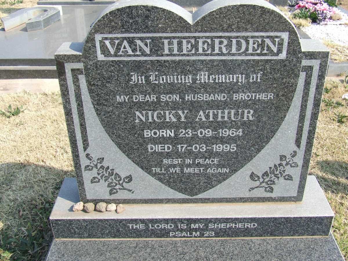 HEERDEN Nicky Arthur, van 1946-1995