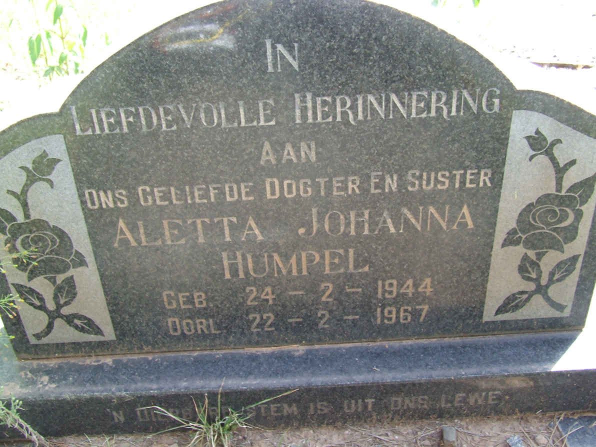 HUMPEL Aletta Johanna 1944-1967