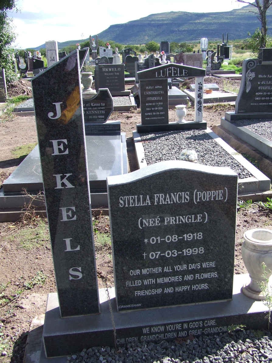 JEKELS Stella Francis nee Pringle 1918-1998