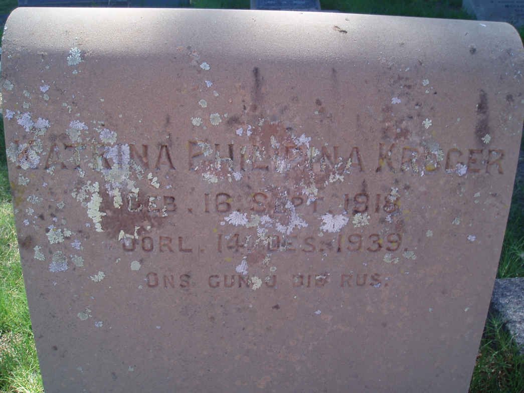 KRUGER Katrina Philipina 1918-1939