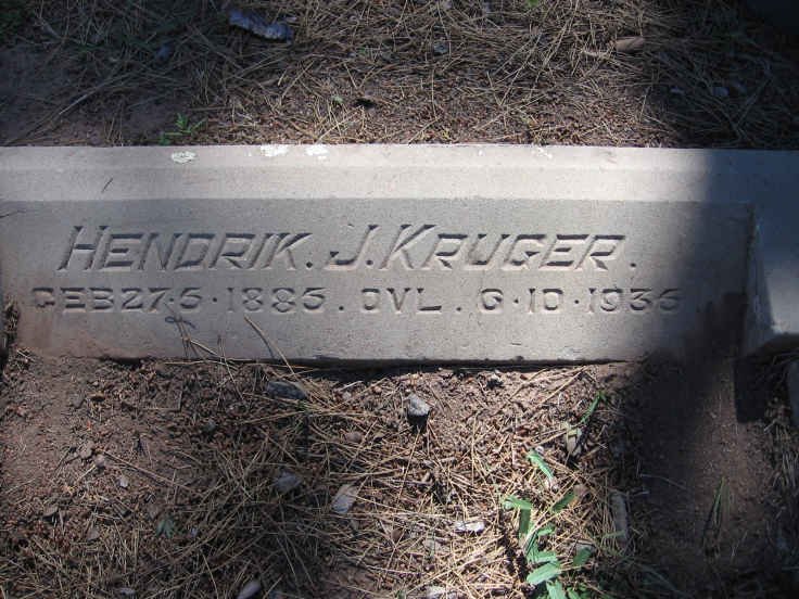 KRUGER Hendrik J. 1885-1935