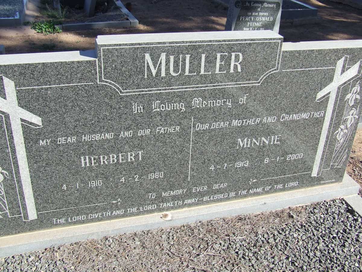 MULLER Herbert 1910-1980 &amp; Minnie 1913-2000