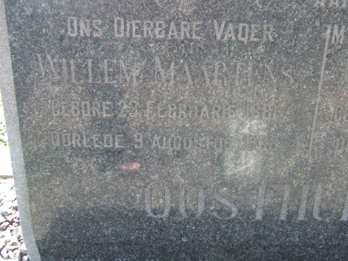 OOSTHUIZEN Willem Maartens 1881-1960