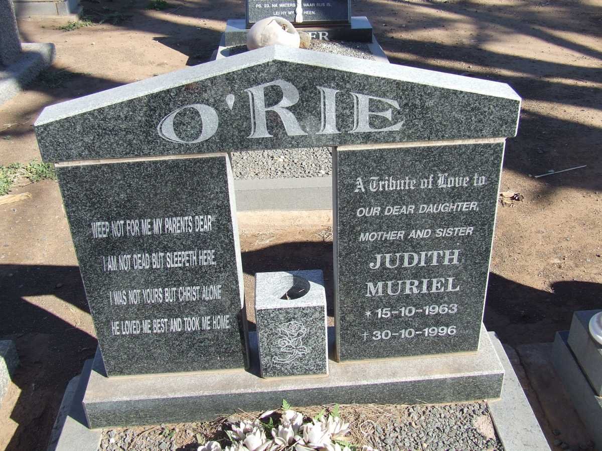 O'RIE Judith Muriel 1963-1996