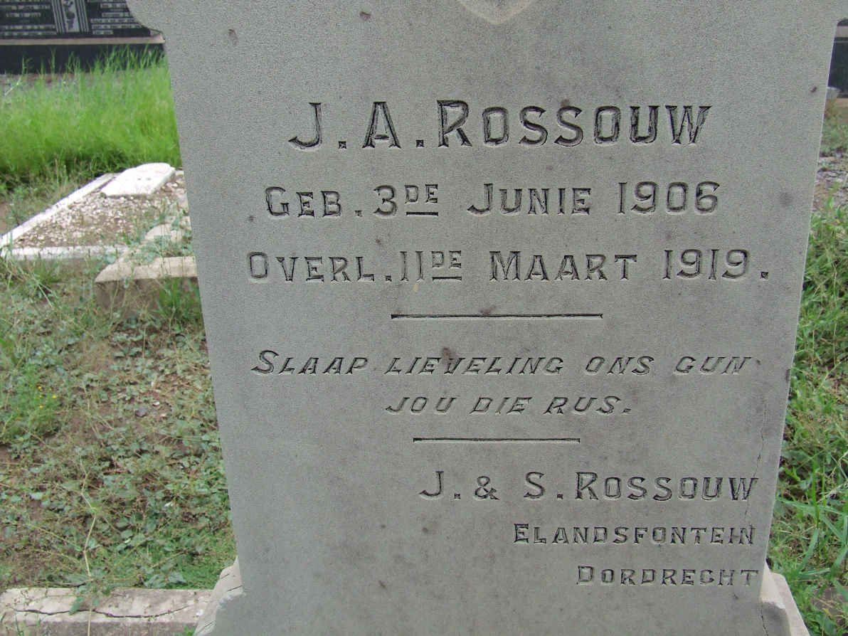 ROSSOUW J.A. 1906-1919