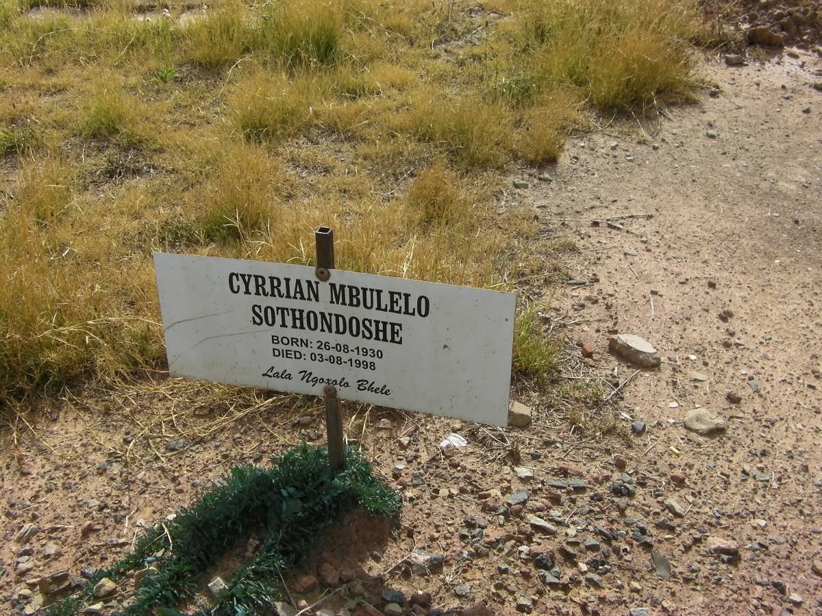 SOTHONDOSHE Cyrrian Mbulelo 1930-1998