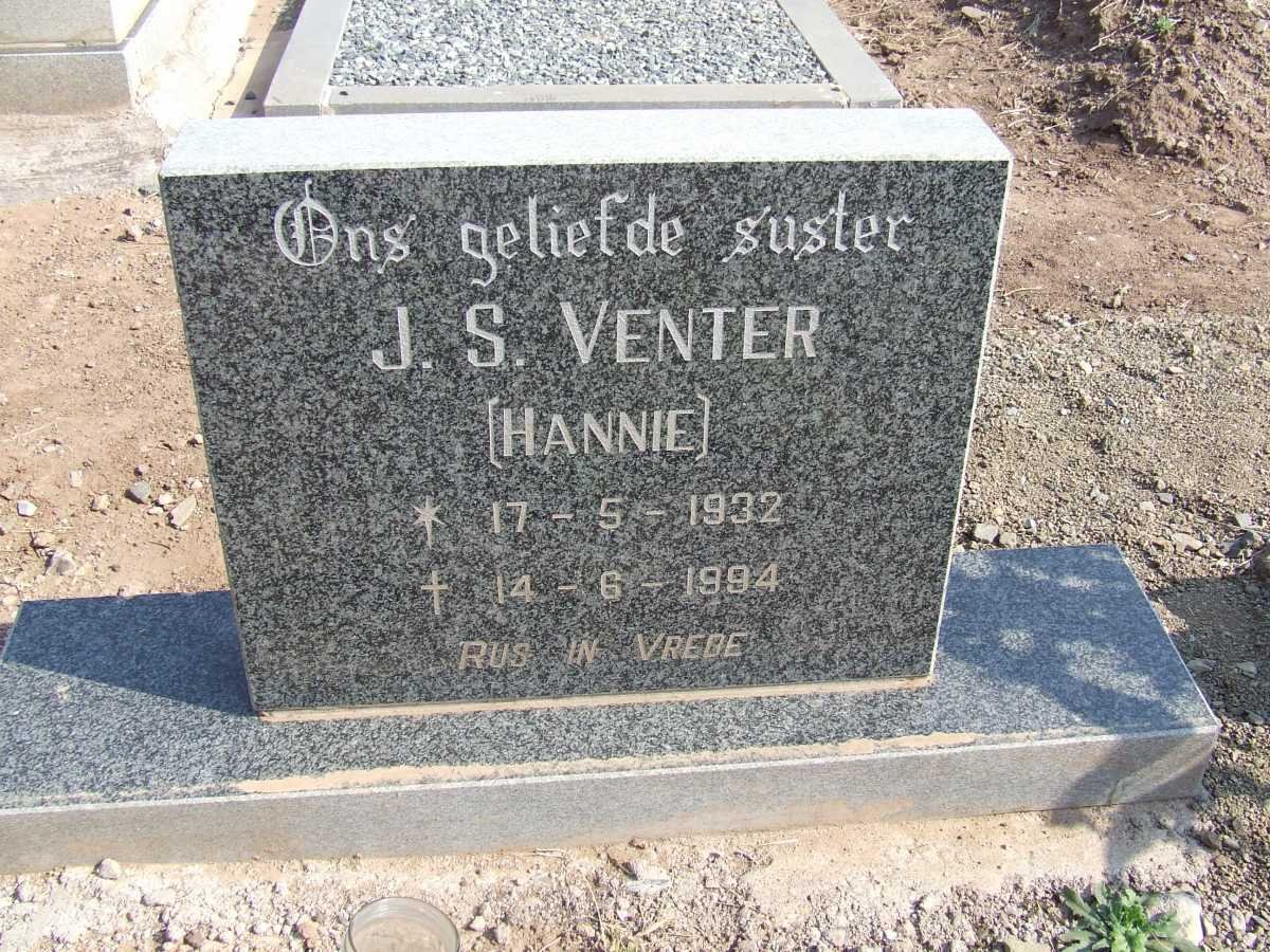 VENTER J.S. 1932-1994