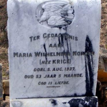 NORDEN Maria Wilhelmina nee KRIGE -1937