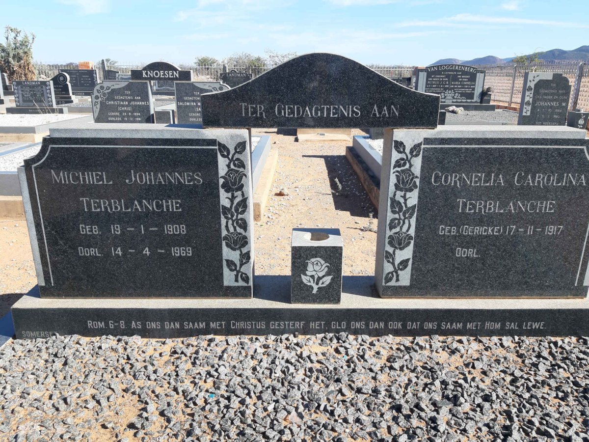 TERBLANCHE Michiel Johannes 1908-1969 &amp; Cornelia Carolina GERICKE 1917-