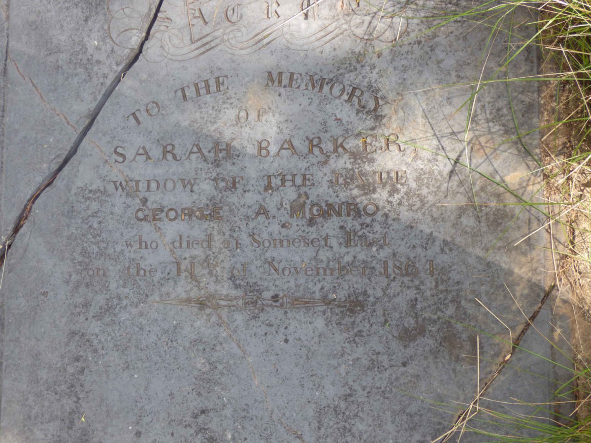 MONRO Sarah nee BARKER -1864