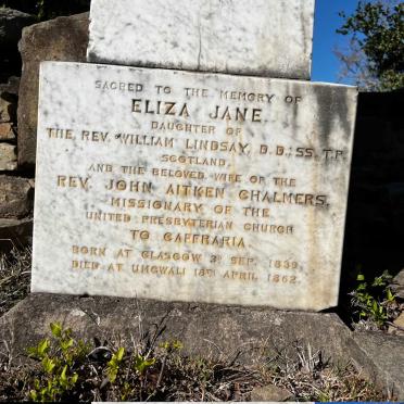 CHALMERS Eliza Jane nee LINDSAY 1839-1862