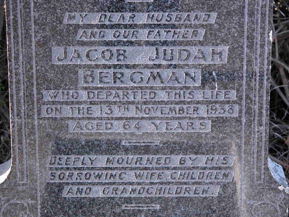 BERGMAN Jacob Judah -1938