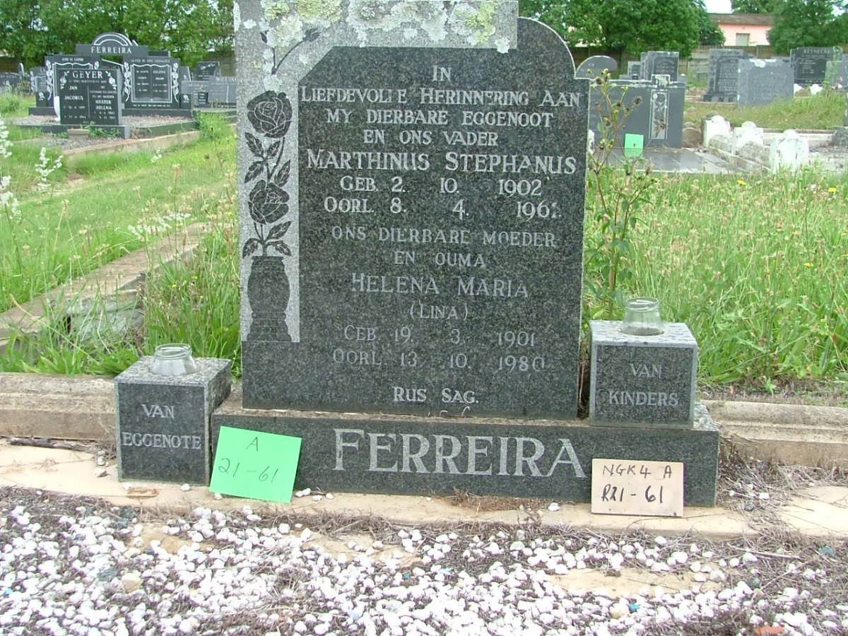 FERREIRA Marthinus Stephanus 1902-1961 &amp; Helena Maria 1901-1980