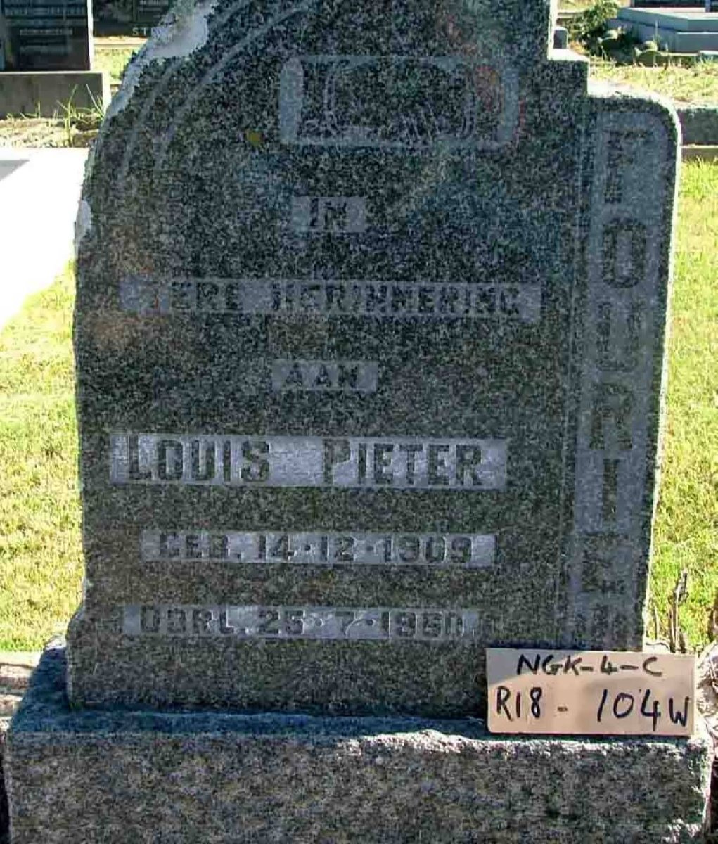 FOURIE Louis Pieter 1909-1950