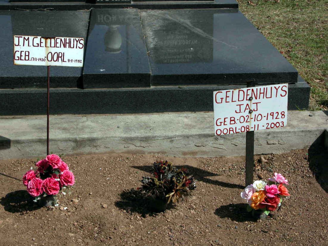 GELDENHUYS J.M. 1930-1982 &amp; J.A.J. 1928-2003