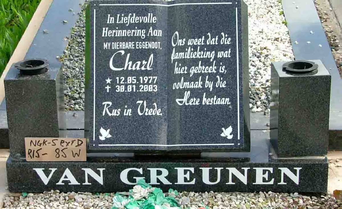 GREUNEN Charl, van 1977-2003