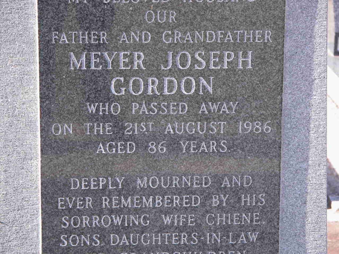 GORDON Meyer Joseph -1986