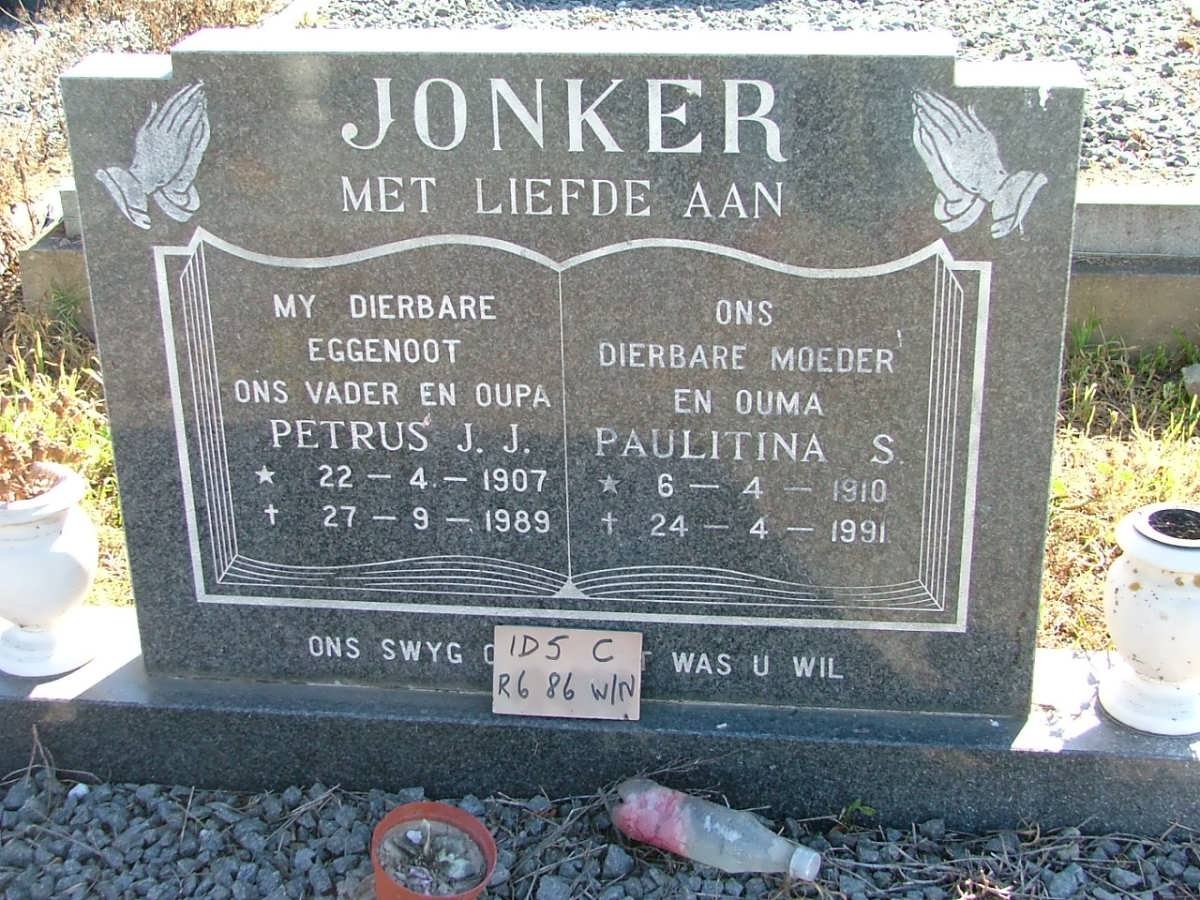 JONKER Petrus J.J. 1907-1989 &amp; Paulitina S. 1910-1991