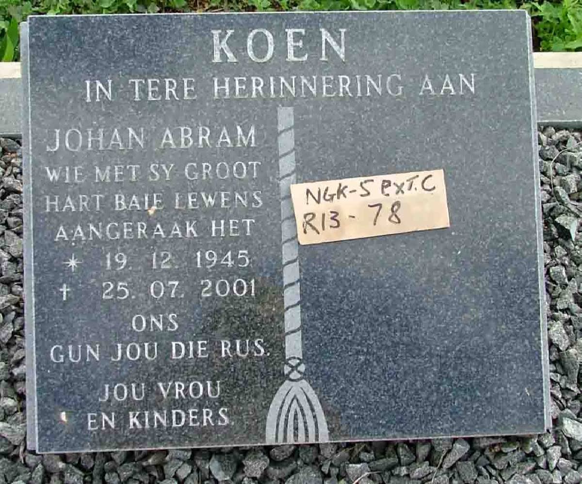 KOEN Johan Abram 1945-2001