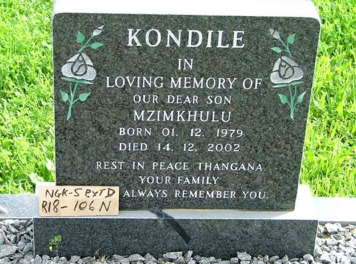 KONDILE Mzimkhulu 1979-2002