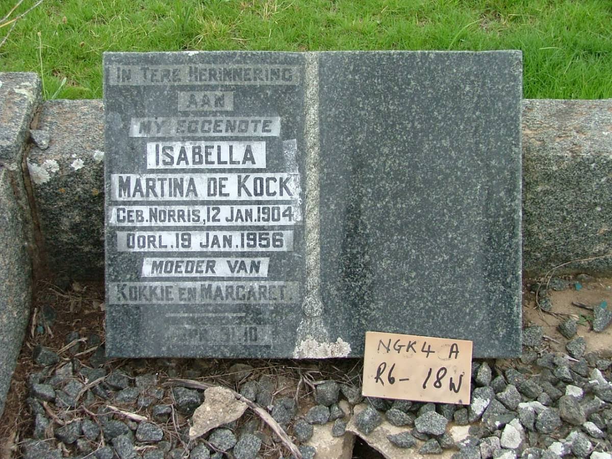 KOCK Isabella Martina, de nee NORRIS 1904-1956