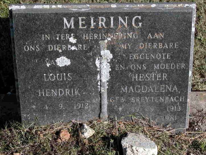 MEIRING Louis Hendrik 1912- &amp; Hester Magdalena BREYTENBACH 1913-1981