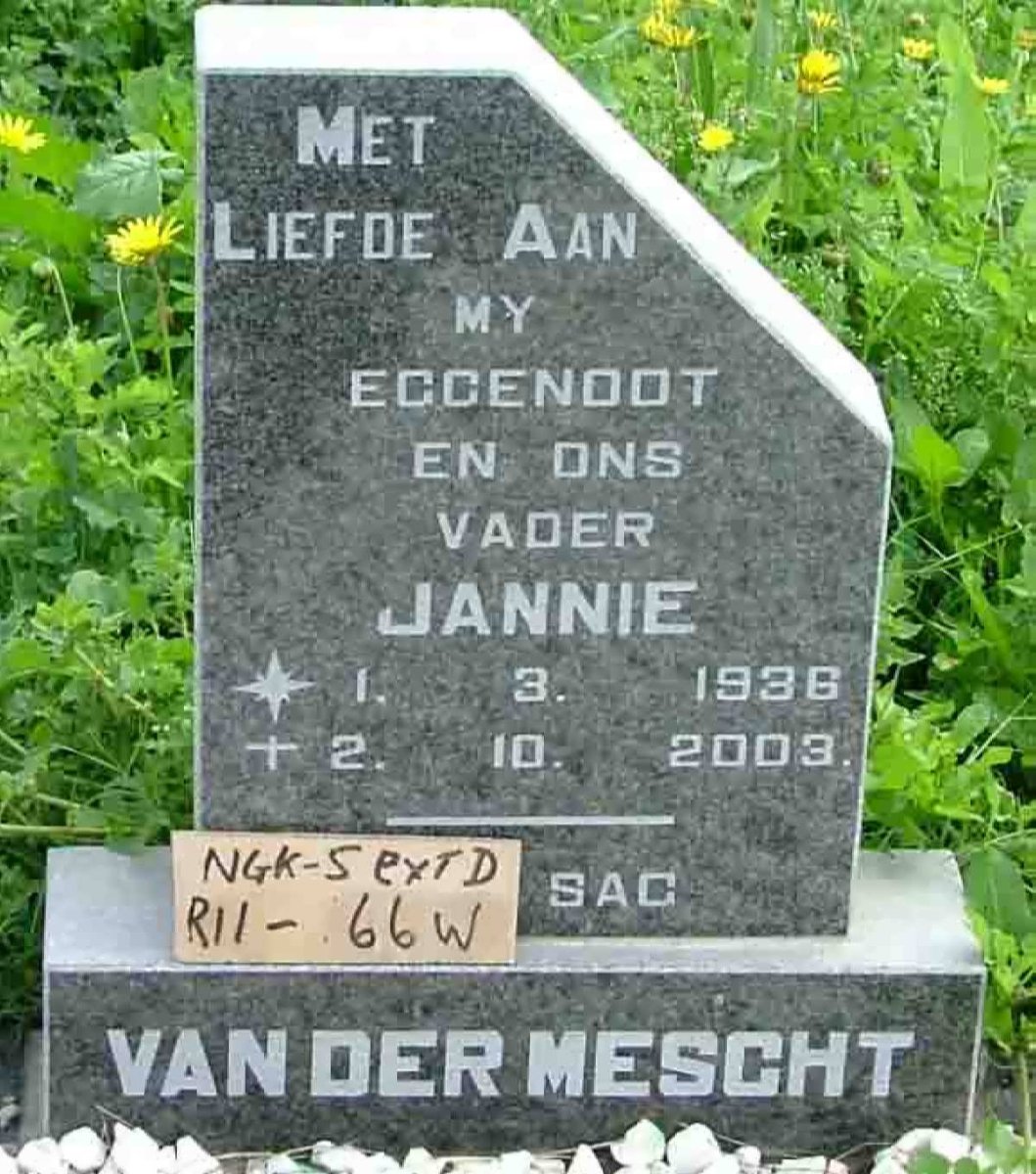 MESCHT Jannie, van der 1936-2003