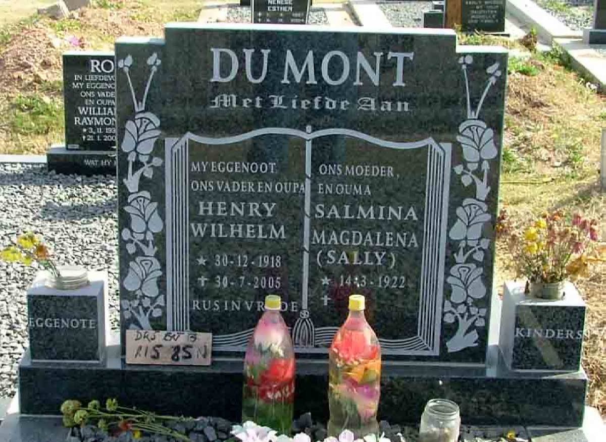 MONT Henry Wilhelm, du 1918-2005 &amp; Salmina Magdalena 1922-
