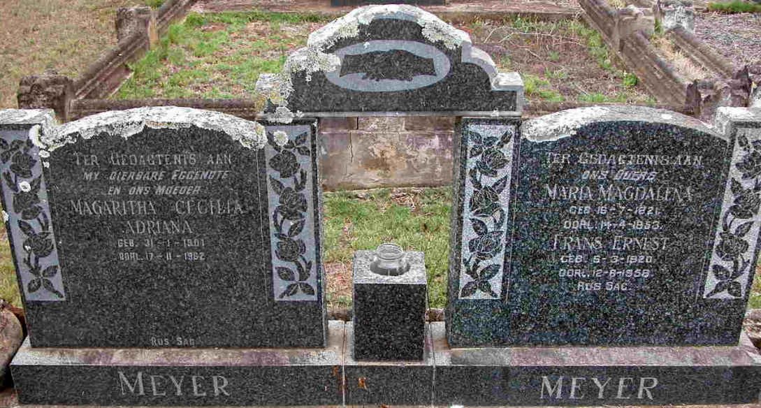 MEYER Magaritha Cecilia Adriana 1901-1962 :: MEYER Frans Ernest 1920-1958 &amp; Maria Magdalena 1921-1953