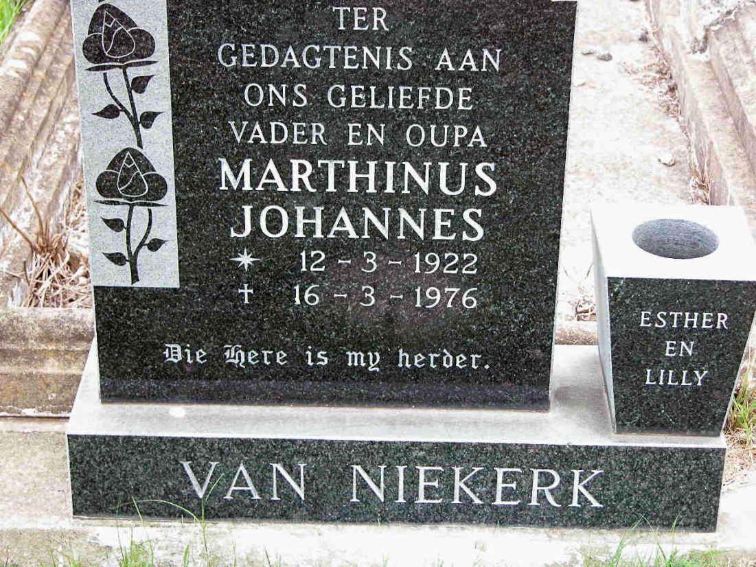 NIEKERK Marthinus Johannes, van 1922-1976