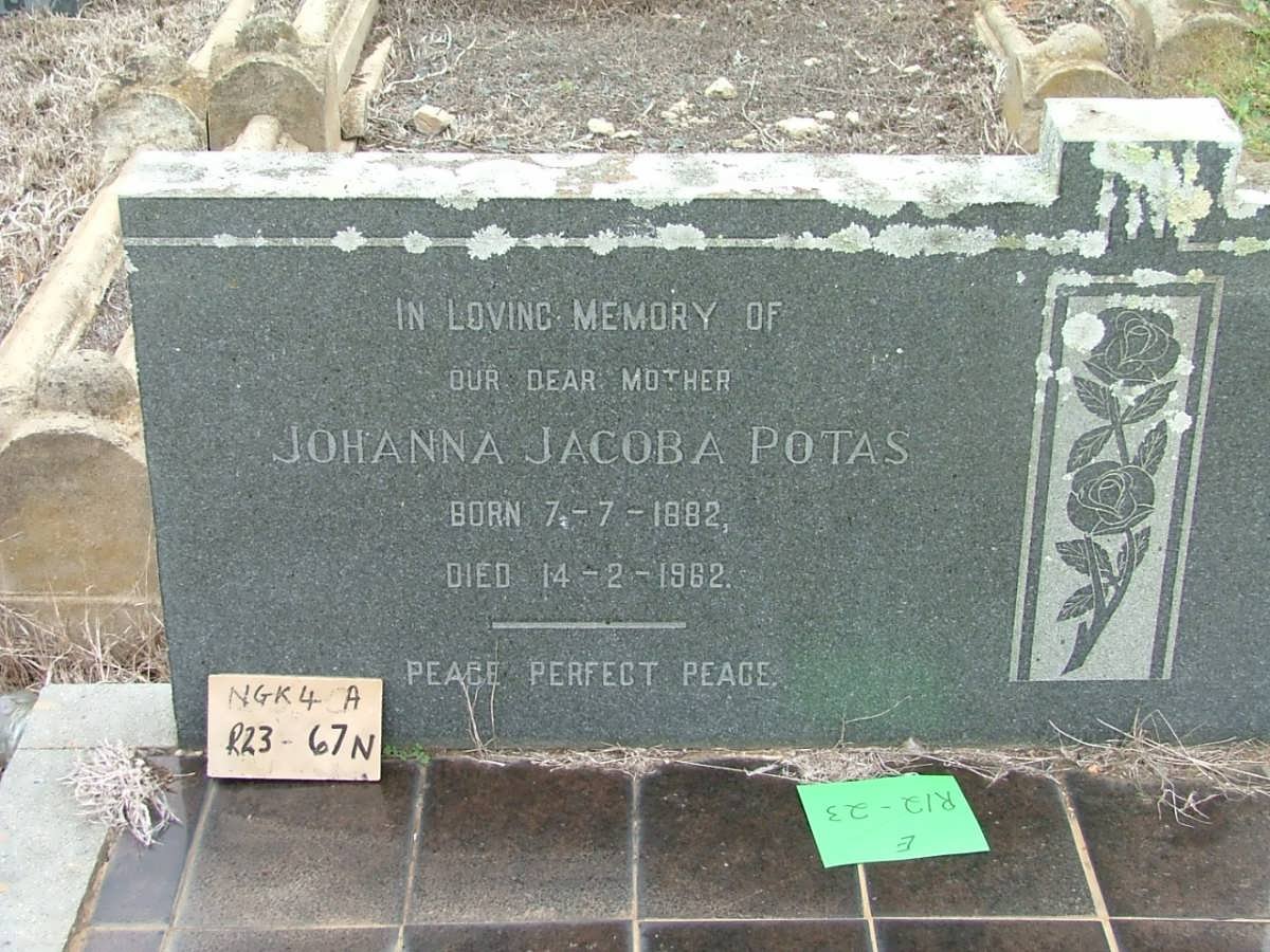 POTAS Johanna Jacoba 1882-1962
