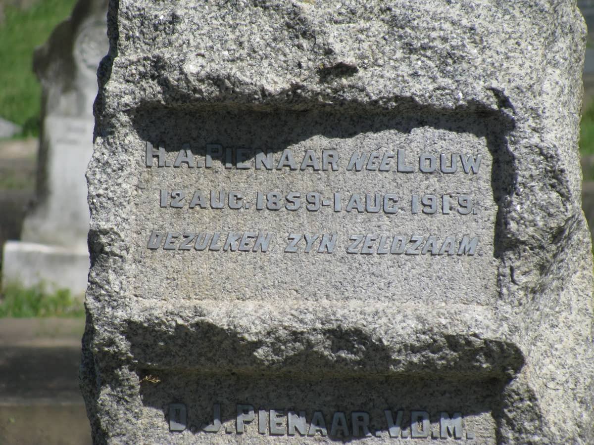 PIENAAR D.J. 1854-1926 &amp; H.A. LOUW 1859-1919