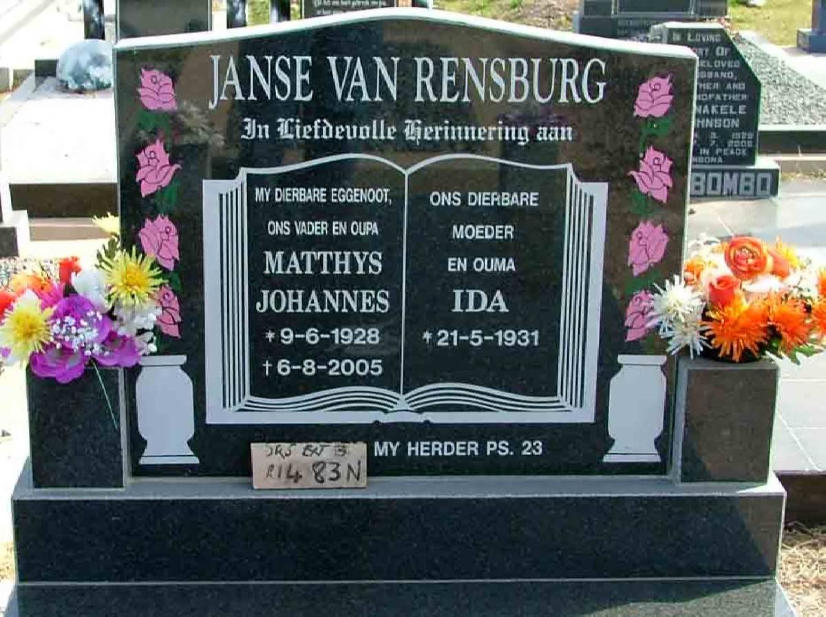 RENSBURG Matthys Johannes, Janse van 1928-2005 &amp; Ida 1931-