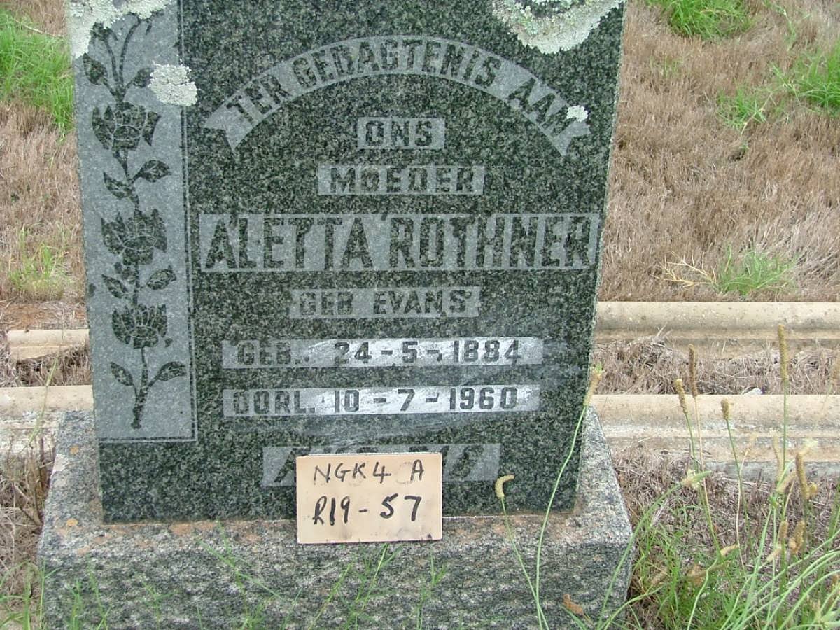 ROTHNER Aletta nee EVANS 1884-1960