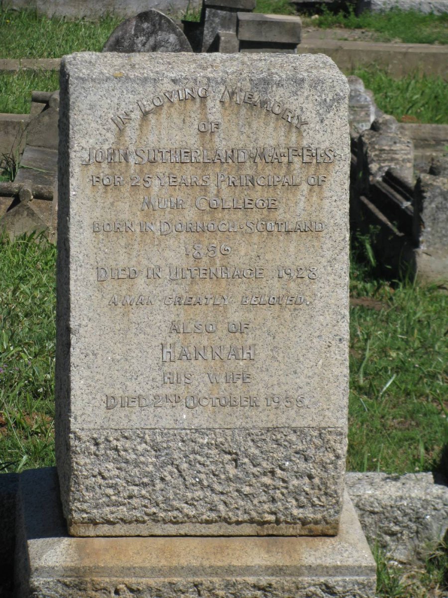 SUTHERLAND John 1856-1928 &amp; Hannah -1956