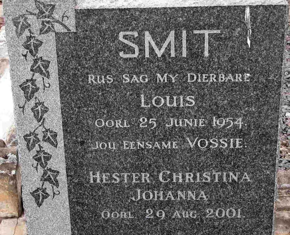 SMIT Louis -1954 &amp; Hester Christina Johanna -2001