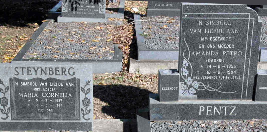 STEYNBERG Maria Cornelia 1897-1984 :: PENTZ Amanda Petro 1955-1984
