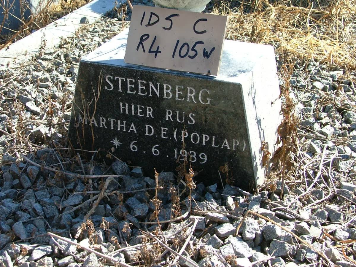 STEENBERG Martha D.E. 1939-