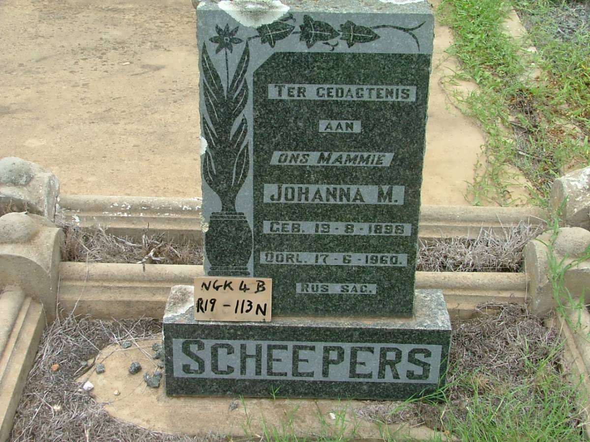 SCHEEPERS Johanna M. 1898-1960