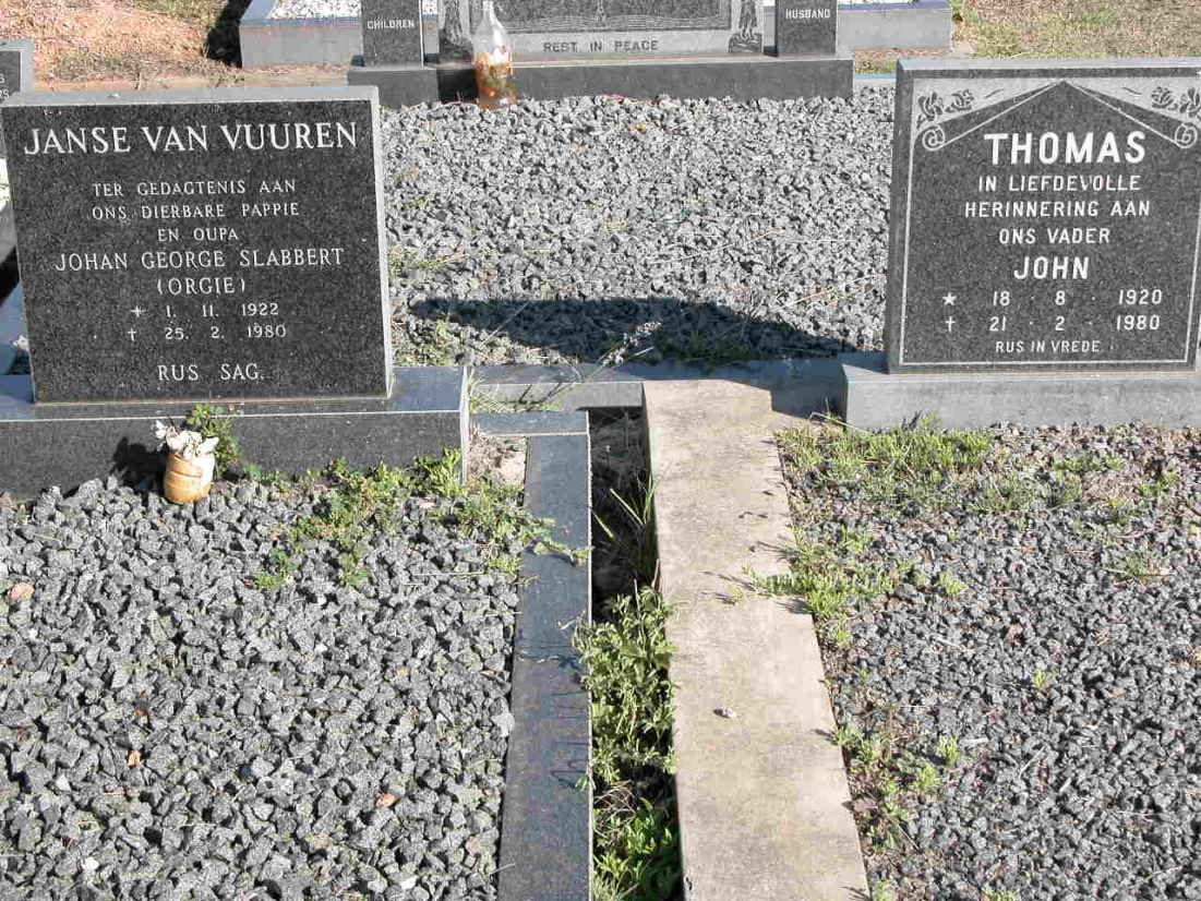 VUUREN Johan George Slabbert, Janse van 1922-1980 :: THOMAS John 1920-1980