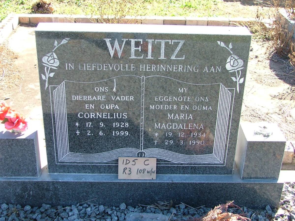 WEITZ Cornelius 1928-1999 &amp; Maria Magdalena 1934-1990