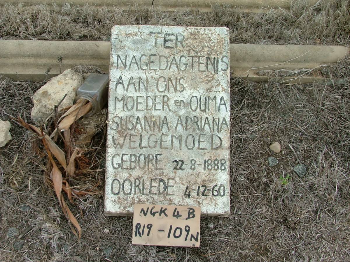WELGEMOED Susara Adriana 1888-1960